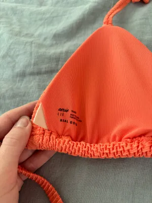 Aerie Neon Orange Triangle bikini top thumbnail 4