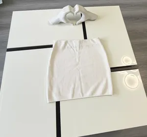 ZARA White Textured Knit High-Waisted Mini Skirt - Size S thumbnail 2