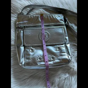 Stylish Silver Crossbody Bag with Embroidery thumbnail 8