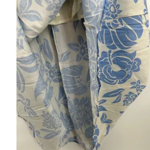 Indikah Blue White Floral Milkmaid Midi Maxi Dress Small Summer Boho Cottagecore thumbnail 6
