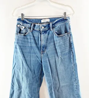 Abercrombie The 90's Relaxed Straight Leg Jeans High Rise Blue 6 / 28 thumbnail 4