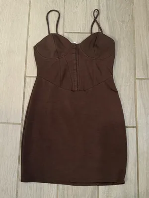 Wild Fable Chocolate Brown Spaghetti-Strap Bodycon Mini Dress thumbnail 2