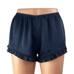 Brandy Melville Poppy Womens Navy Blue Ruffle Hem Elastic Waist Mini Shorts XS/S thumbnail 1