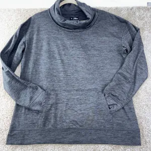 Crane Pullover Cowl Neck Pullover Womens XL Gray Heathered Thumbholes Athletic‎ thumbnail 2