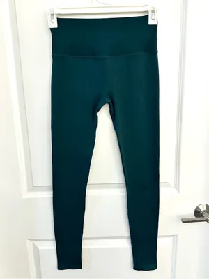 ALO Yoga Seamless Ribbed Mindful Movement Legging Midnight Green XS thumbnail 3