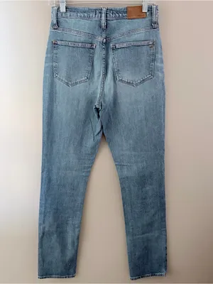 Madewell High-Rise Slim Boyjean Light Wash Denim Jeans Size 26 Tall thumbnail 2