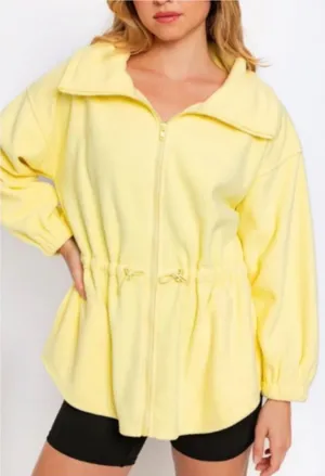 "The Beth" Yellow Lemon Hoodie Soft Fleece Jacket size S NWT oversized thumbnail 1