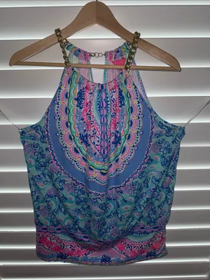 Lilly Pulitzer Multicolor Halter Camisole with Chain Straps thumbnail 4