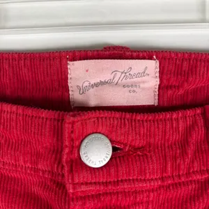 Universal Thread Womens Red‎ Corduroy Mini Skirt Size 12 Cotton 5-Pocket Classic thumbnail 3
