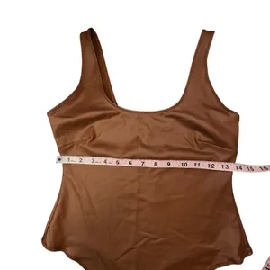 SKIMS Wet Jersey Tank Bodysuit Copper M Medium NWT Faux Leather Look BS-TNK-0801 thumbnail 8