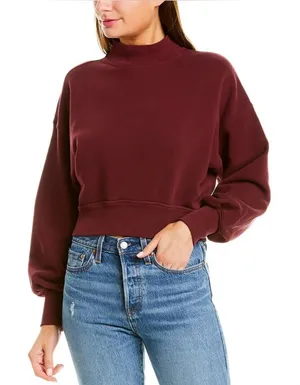 Spiritual Gangster Maroon Mock Neck Top thumbnail 1