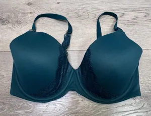 Soma Embraceable Perfect Coverage Underwire Bra Dark Teal‎ Green Lace 36DD thumbnail 1