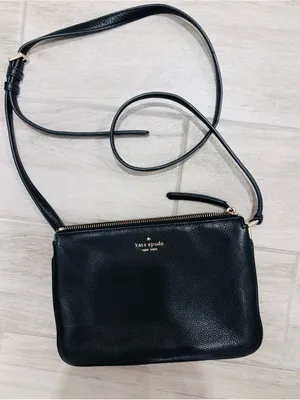 Kate Spade Black Pebbled Leather Crossbody with Gold Hardware thumbnail 2