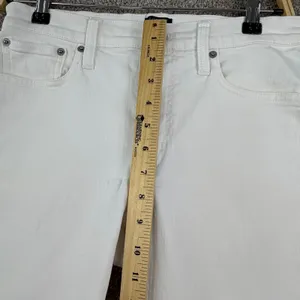 J.Crew Flare Crop Jeans Women 28 White Mid-Rise Raw Hem Coastal Preppy Denim thumbnail 8