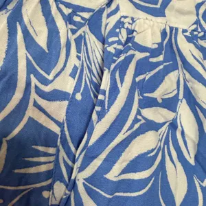Old Navy Women Blue White Floral Tropical Smocked Tiered Maxi Dress Large thumbnail 8