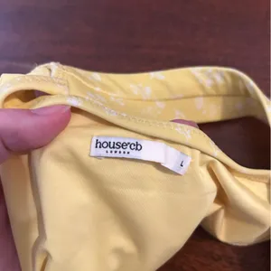 House of CB‎ Mariposa Yellow White Floral Print Bikini Bottoms Swim NWT Size L thumbnail 4