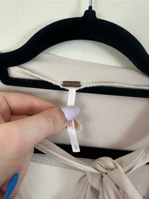 Free People Forget Me Knot Sleeveless Tie-Neck Blouson Top in Light Beige Large thumbnail 4