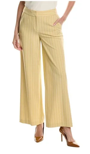 NWT Tahari ASL Womens Woven Stripe Pants Trousers PJM006-TK Ochre Brown Multi 4 thumbnail 1