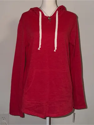2000s vintage style red long sleeve hoodie thumbnail 2
