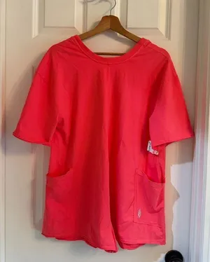 Free People FP Movement Hot Shot Tee Romper Electric Sunset Neon Pink XS NWT thumbnail 2