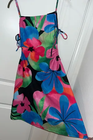 Gianni Bini Lined Y2K Resort Retro Maximalist Floral Tropical Cutout Mini Dress thumbnail 1