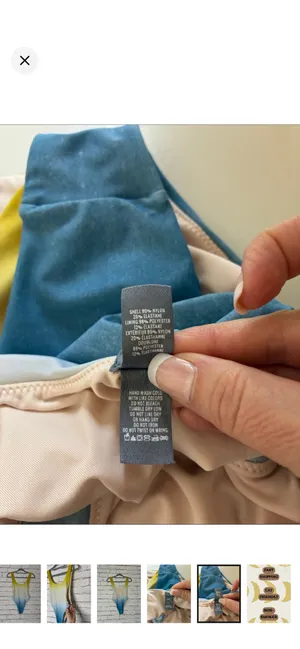 Aerie Super Scoop High Cheeky Ombré O Ring One Piece Swimsuit Small. NWOT. Gorgeous yellow to blue colors. Open keyhole sides. High cut. Low scoop. 12” bust thumbnail 7
