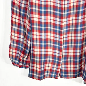 Madewell Broadway & Broome Size Large Top Pemberley Blouse‎ Silk Plaid 1236 thumbnail 6