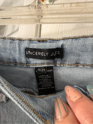 Sincerely Jules Light Blue Distressed Wide Leg Jeans thumbnail 2