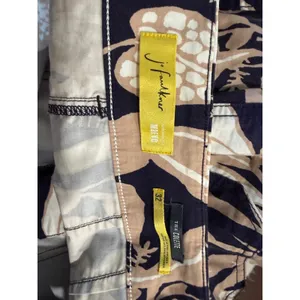 Anthropologie Maeve Jo Faulkner The Colette Floral Wide Leg Pants Navy Tan 32 thumbnail 4