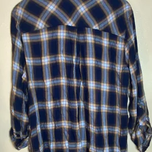 Ruby Rd.‎ Blue and orange Plaid Button Down Shirt Blouse size XL thumbnail 4