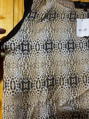 MNG by‎ Mango Animal Print Sleeveless Top with Black Trim - Size 6 Medium thumbnail 6