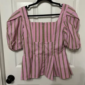 STINE GOYA Blouson Sleeve top - WALLPAPER STRIPES medium‎ puff thumbnail 9