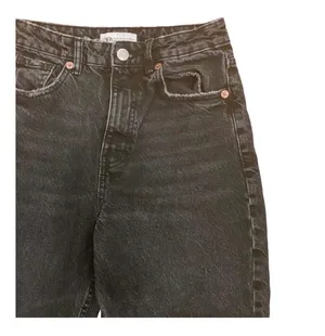 Zara High Waisted Mom Jeans Black Ripped Knee Grunge 90s Punk 4 thumbnail 3