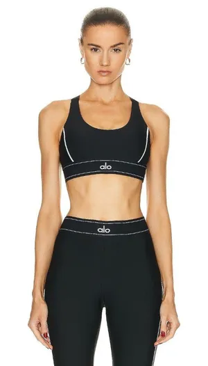 Alo Yoga Suit Up Bra in Black Large New Womens Cropped Tank Top thumbnail 1