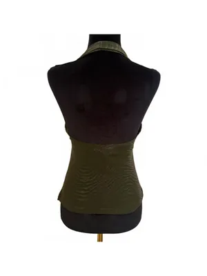 Vintage Y2K Zebra Halter Tank Top Animal Print Silvergate Green Women's Small thumbnail 2