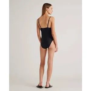 QUINCE Italian Cami One Piece Swimsuit MINIMALIST NWOT NEW Size Small S Black thumbnail 2