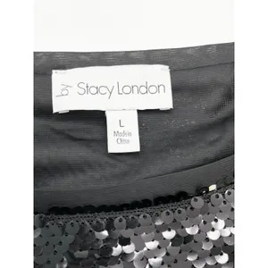 Stacy London Womens Sequin Top Large Disco‎ Party Glam Metallic Sparkle Showgirl thumbnail 6