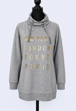 GAP Grey Hoodie New York London Tokyo Paris Minimalist Size Small thumbnail 1