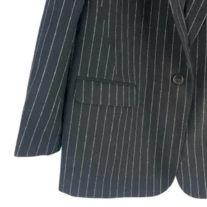 Madewell Wool Blend Oversized Blazer Jacket in Pinstripe Black Size 8 thumbnail 7