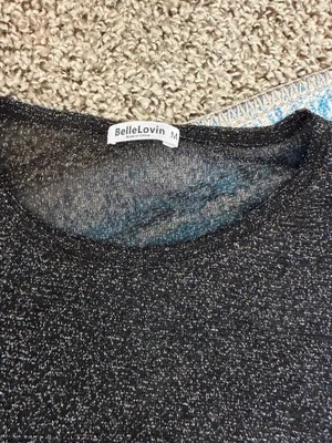 Sheer sparkle long sleeve Black Size M thumbnail 2