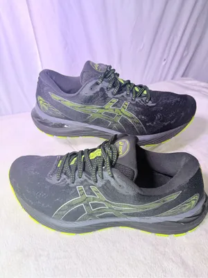 Asics Black Running Shoe with Neon Green Accents thumbnail 3
