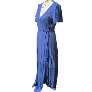 Lulus NWT 26Y Heart‎ of Marigold Denim Blue Wrap Maxi Dress R665971 Size Medium thumbnail 6