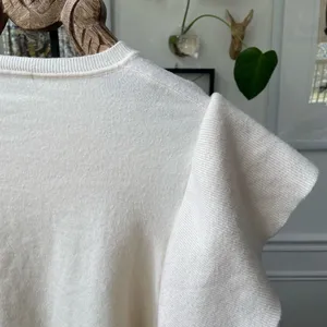 Zara Vanilla Side Ruffle Knit Crop Top Sweater S thumbnail 5