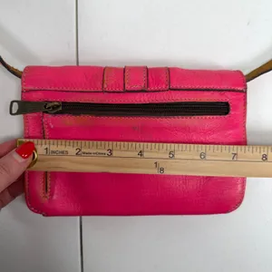 Patricia Nash Torri Hot Pink Leather Small Crossbody Purse Bag Distressed Wallet thumbnail 11