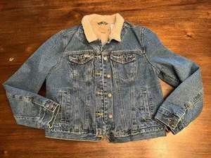 C.E. Schmidt Workwear Jacket womens large Blue Denim Insulated Coat thumbnail 1