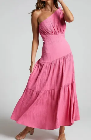 SHOWPO Celestia Dress in Bright Pink thumbnail 1