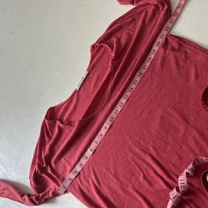 We The Free by Free People Red Long Sleeve Tee | Scoop Neck Soft Knit Top | Size thumbnail 5