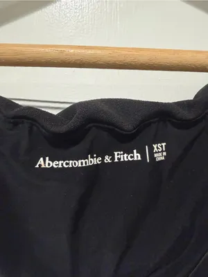 Abercrombie & Fitch Black Drop Waist Ruched Dress thumbnail 2