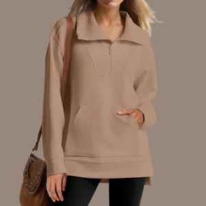 NWT ANRABESS Quarter Zip Oversized Pullover Auburn Long Sleeve Sweater – Medium‎ thumbnail 2