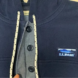 L.L Bean Women’s Outdoors Blue Pullover Hooded Sweatshirt, Sz Small thumbnail 4